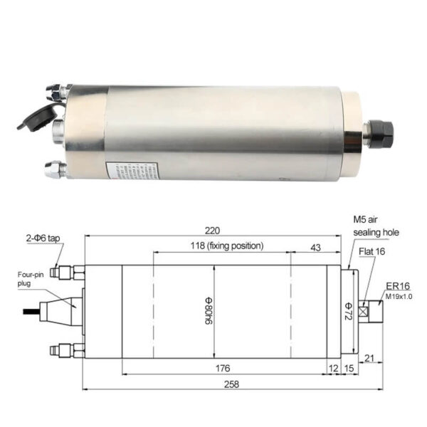 1,5 kW watergekoelde spindel