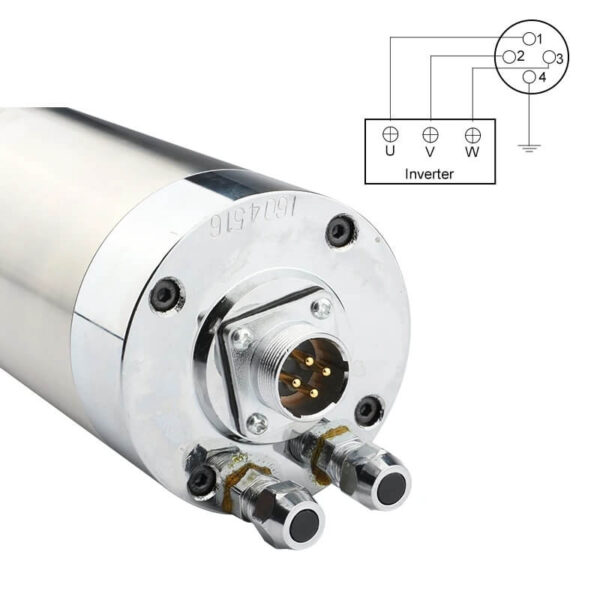 2.2KW 220V motor de eixo ER20 refrigerado a água 24000rpm 4 rolamentos