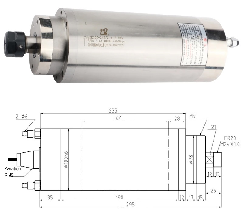 3,2 kW wassergekühlte Spindel