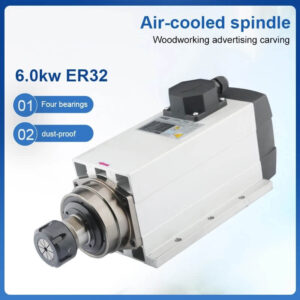 6kw ER32 Square Air-Cooled CNC แกนมอเตอร์ 220V 380V ชุด