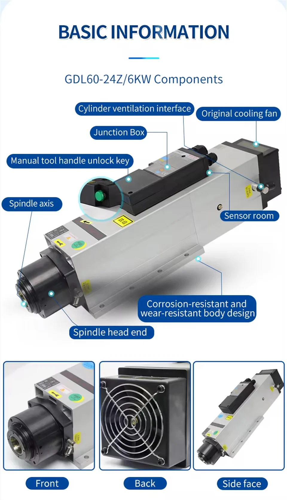 6kw air cool atc spindles