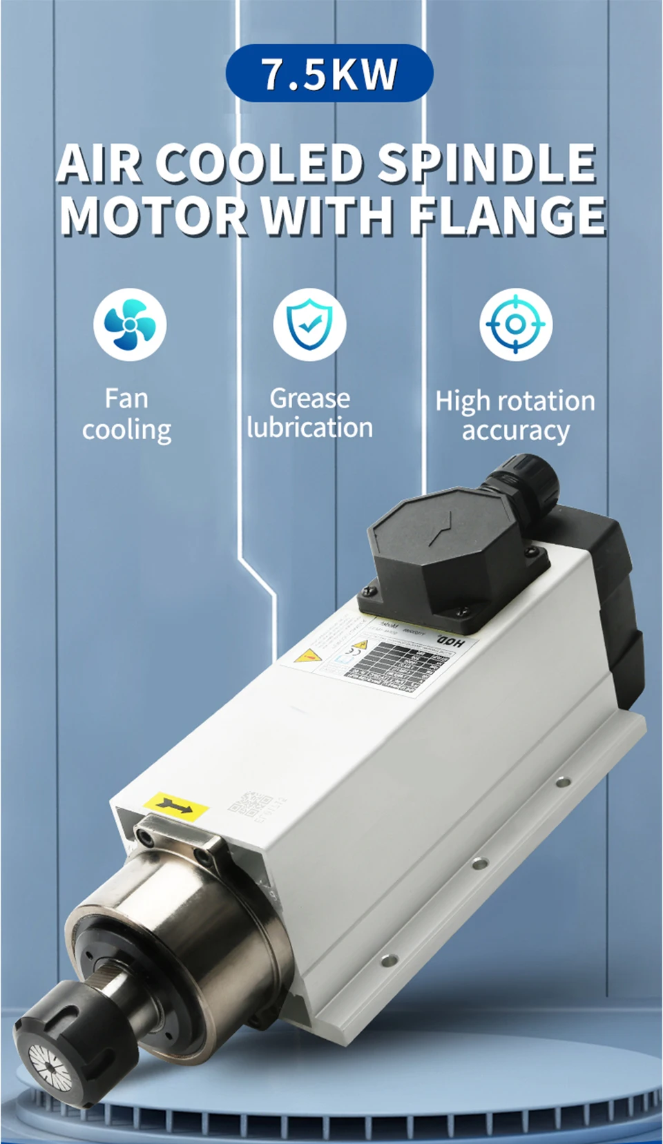 7.5kw ER32 square air cooled spindle