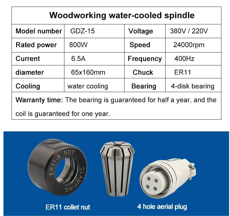 800w Su Soğutmalı CNC Mili