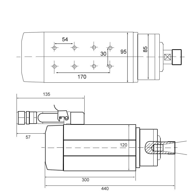 9кВт-ын агаарын хөргөлттэй cnc булны мотор