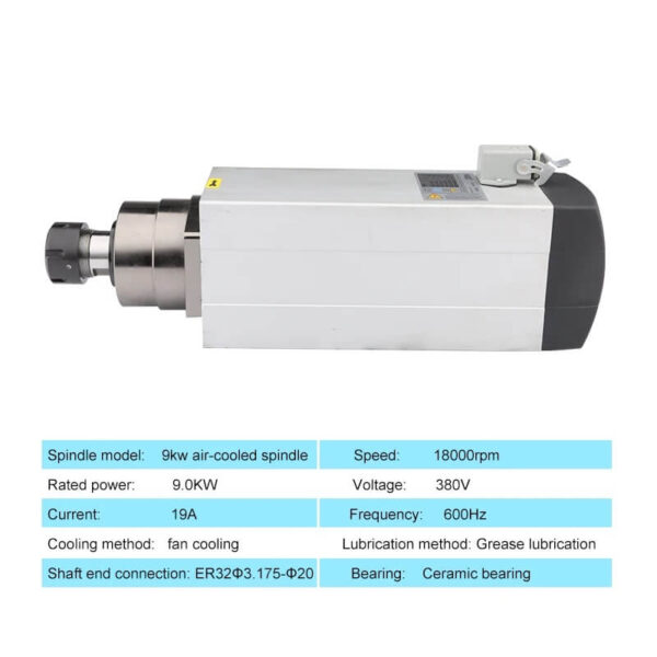 Двигатель шпинделя мощностью 9 кВт с воздушным охлаждением