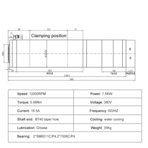 ATC spindle motor 7.5kw BT40 cnc ավտոմատ գործիքափոխիչ