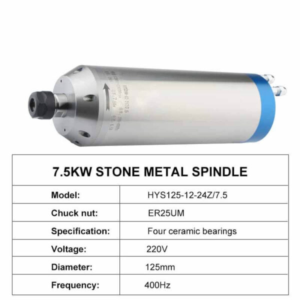 china 7.5kw cnc stone engraving water cooled spindle