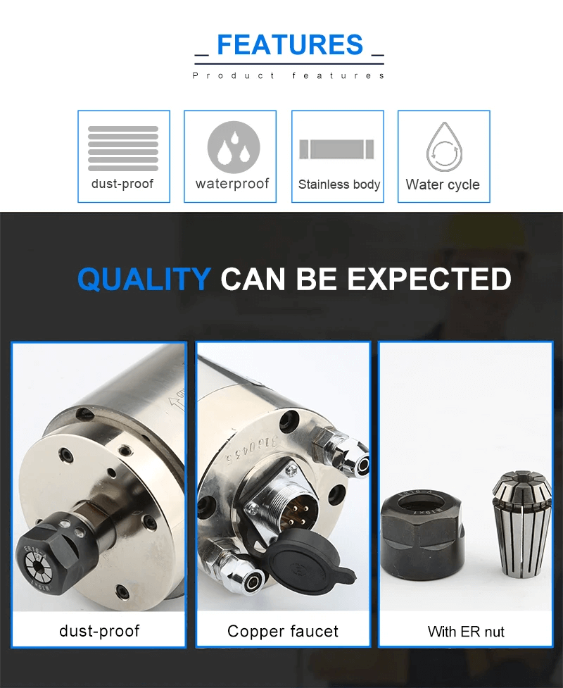 water cooled 1.5kw cnc spindles