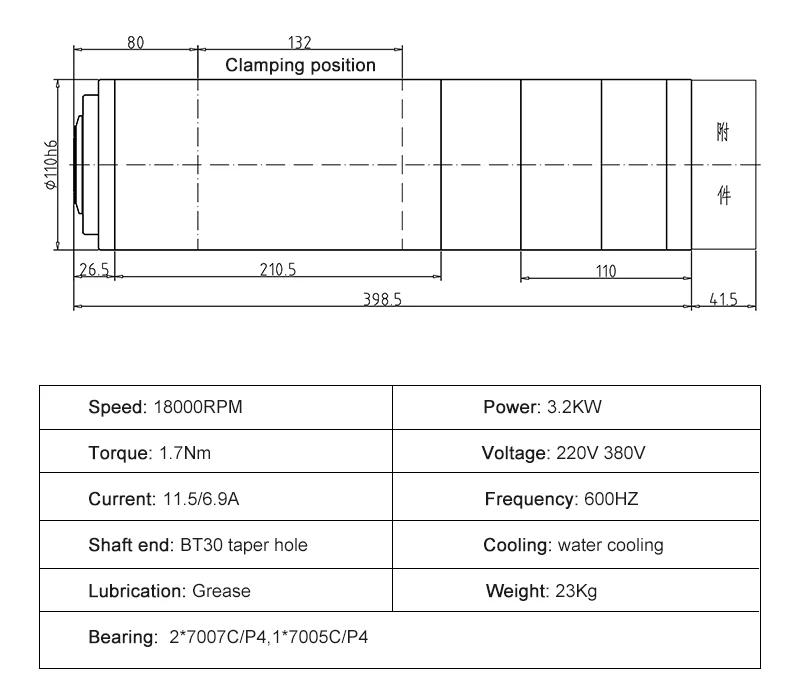 Оптовая детали шпинделя 3.2kw BT30 atc