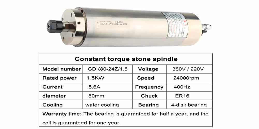 1.5kw water cooled spindles