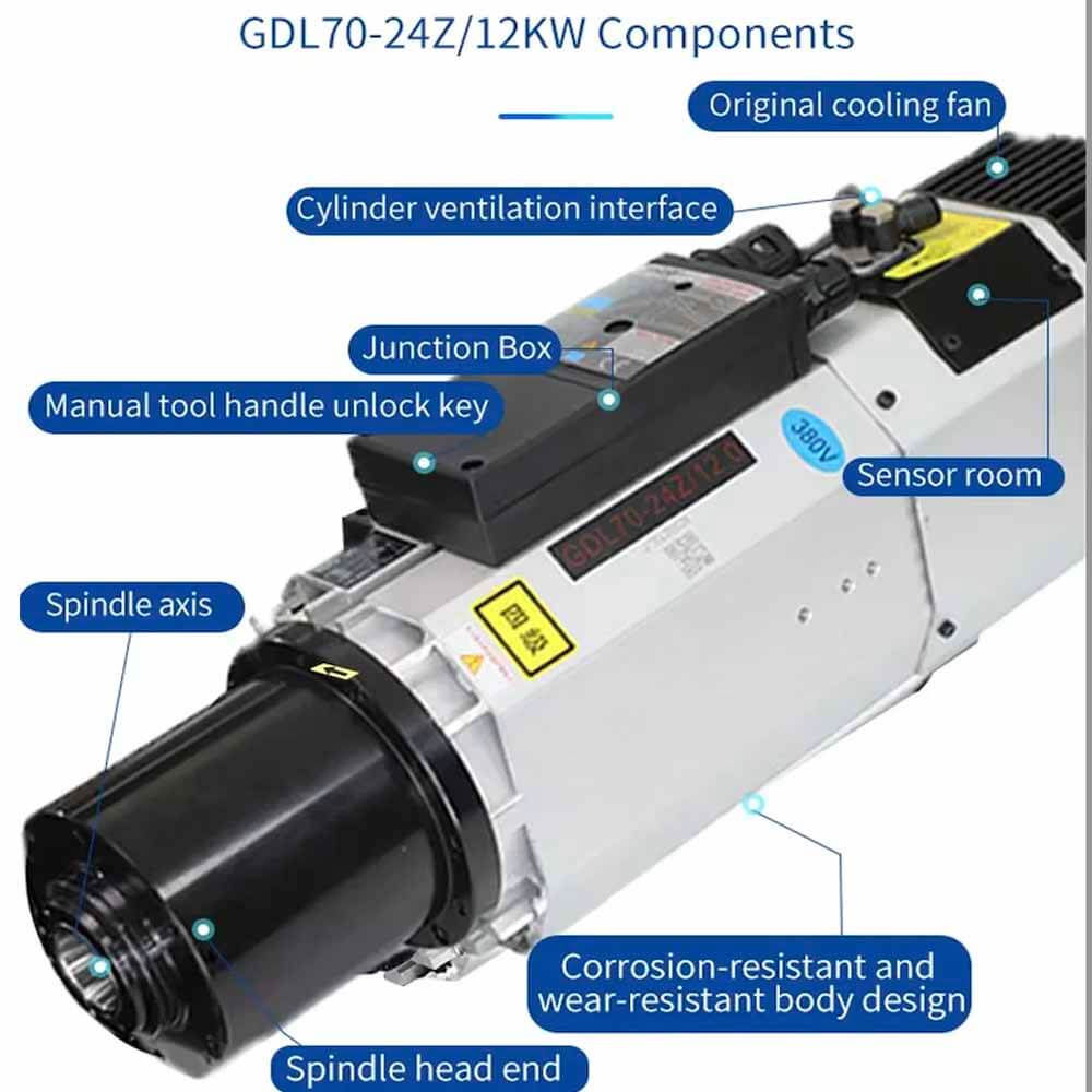 12kw loftkæling atc cnc spindlar