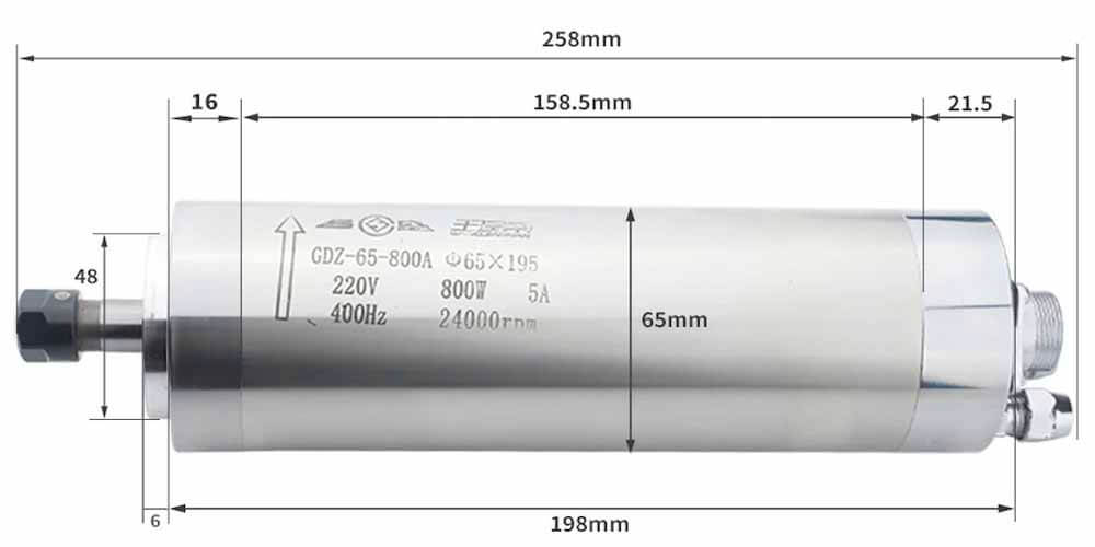 800w cnc vatnskældir spindlar