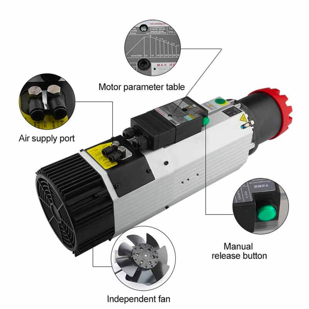 trục chính cnc 9kw air atc