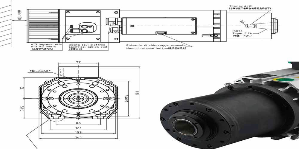 9kw loft sjálfvirkur verkfæraskiptar cnc spindlar