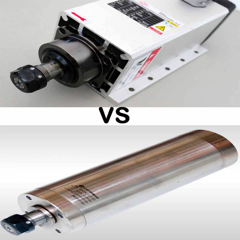 空冷スピンドルと水冷スピンドル