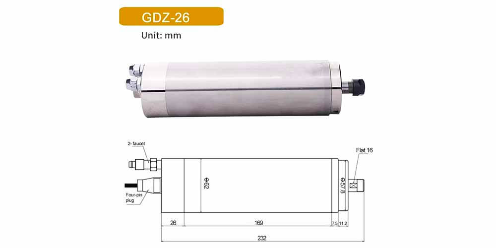 水冷スピンドル 1.2kw