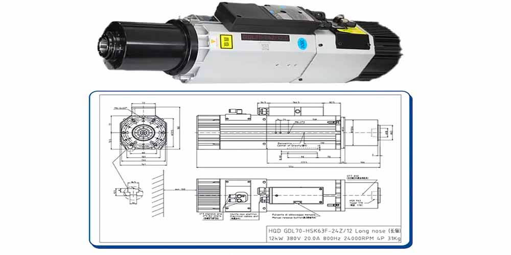 mandrini atc da 12 kW per intaglio del legno